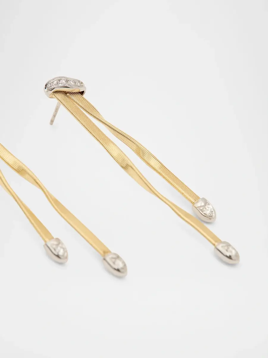 MARCO BICEGO Women's Marrakech 18K White and Yellow Gold 2-Strand Earrings with Diamonds | Thumbnail 3 MARCO BICEGO Women's Marrakech 18K White and Yellow Gold 2-Strand Earrings with Diamonds | Thumbnail 3