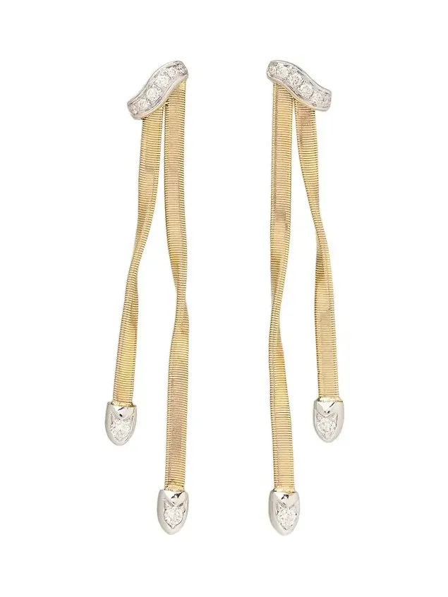 Women's Marrakech 18K White and Yellow Gold 2-Strand Earrings with Diamonds - Yellow Gold Women's Marrakech 18K White and Yellow Gold 2-Strand Earrings with Diamonds - Yellow Gold