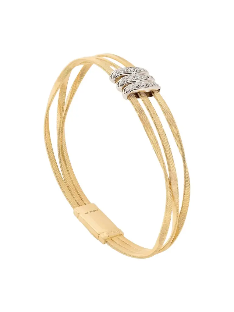 MARCO BICEGO Women's Marrakech 18K White and Yellow Gold 3-Row Bracelet with Diamonds