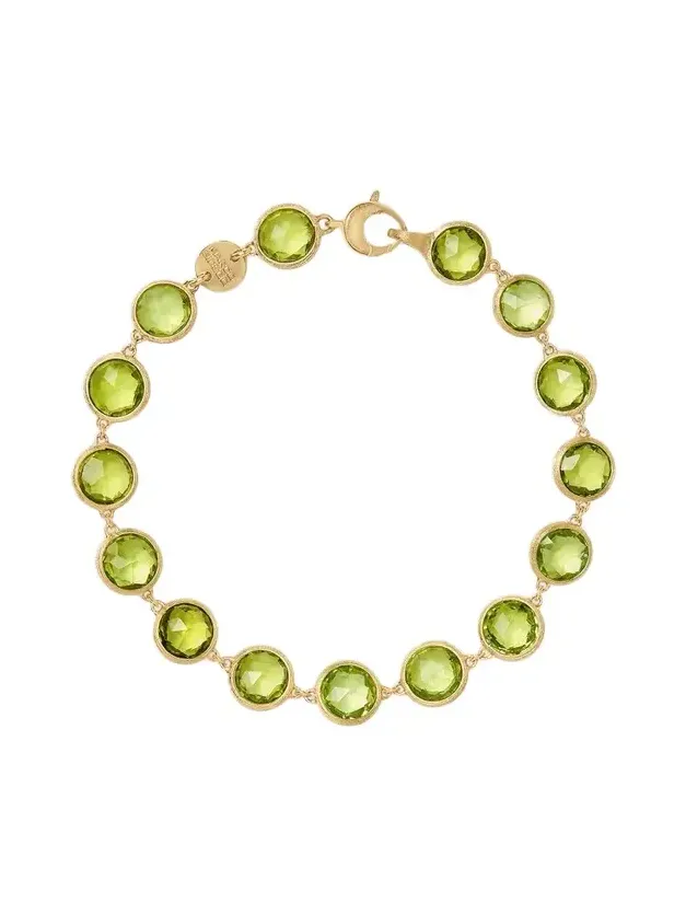 Women's Jaipur Color 18K Yellow Gold Peridot Bezel Bracelet Women's Jaipur Color 18K Yellow Gold Peridot Bezel Bracelet