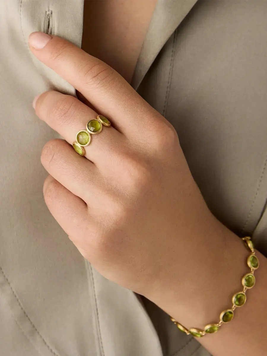 MARCO BICEGO Women's Jaipur Color 18K Yellow Gold Peridot Bezel Ring | Thumbnail 2