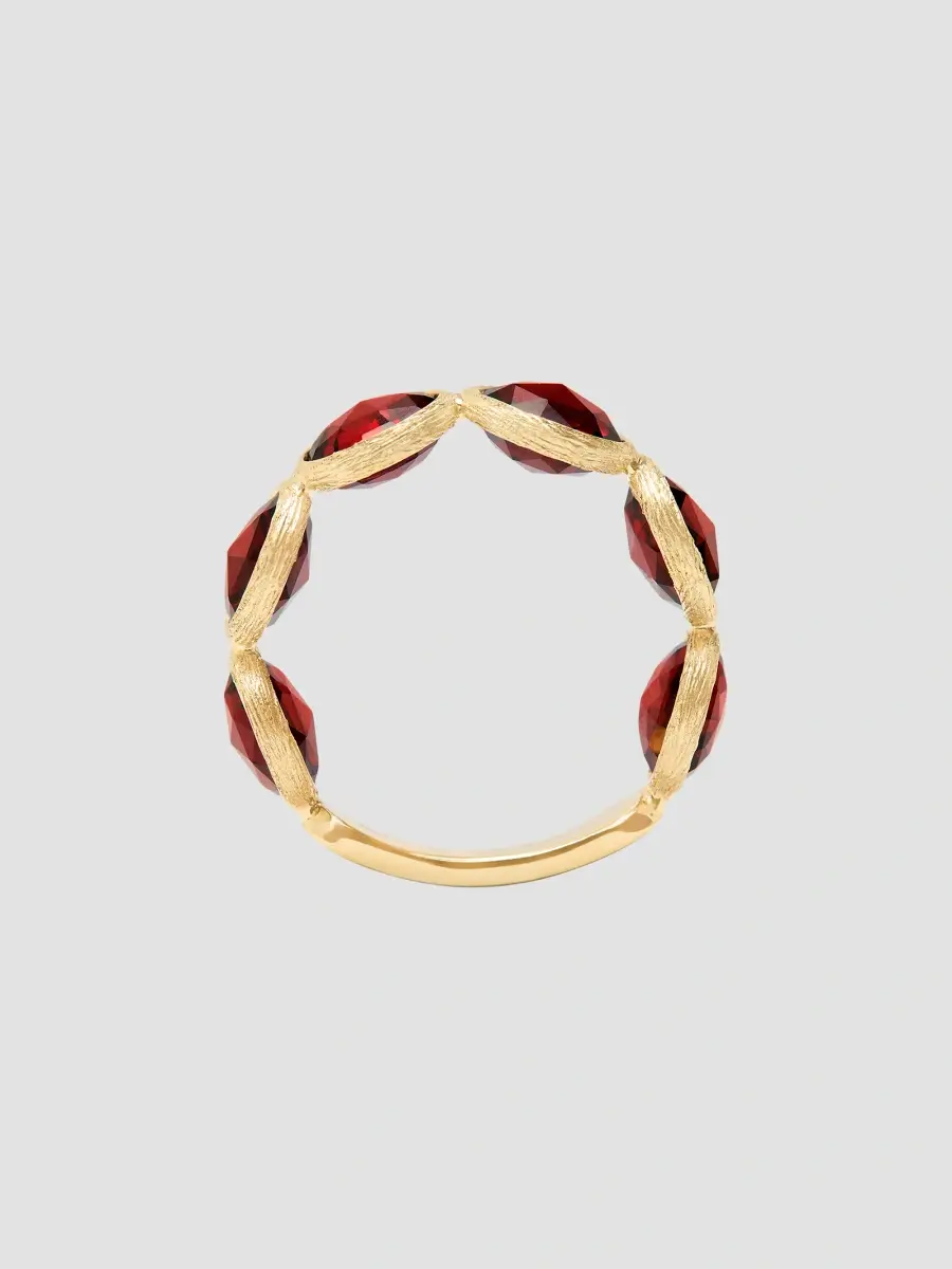 MARCO BICEGO Women's Jaipur Color 18K Yellow Gold Garnet Bezel Ring | Thumbnail 3