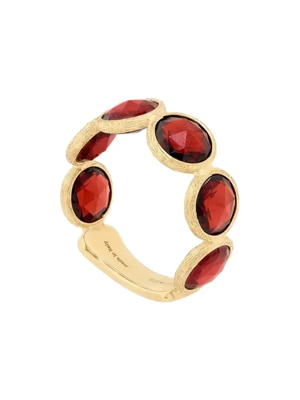 Women's Jaipur Color 18K Yellow Gold Garnet Bezel Ring Women's Jaipur Color 18K Yellow Gold Garnet Bezel Ring