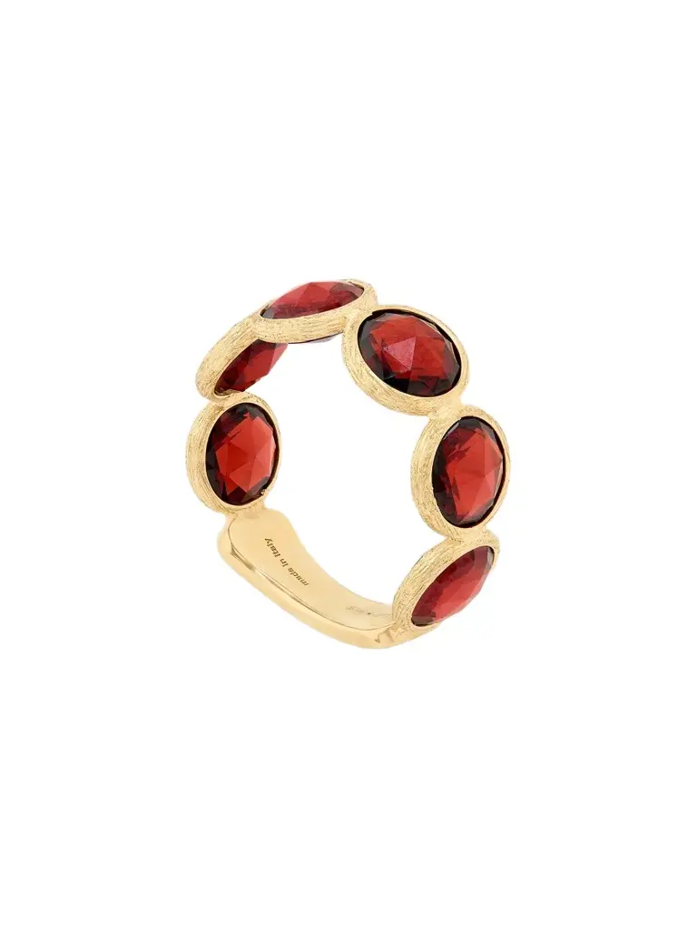 Women's Jaipur Color 18K Yellow Gold Garnet Bezel Ring Women's Jaipur Color 18K Yellow Gold Garnet Bezel Ring