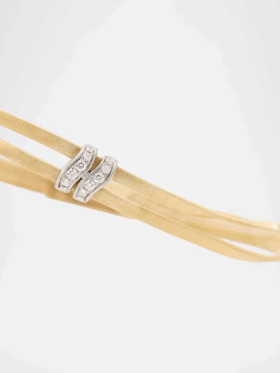 MARCO BICEGO Women's Marrakech 18K White and Yellow Gold 2-Row Bracelet with Diamonds | Thumbnail 3 MARCO BICEGO Women's Marrakech 18K White and Yellow Gold 2-Row Bracelet with Diamonds | Thumbnail 3