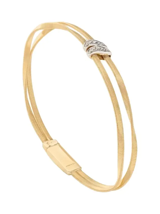 Women's Marrakech 18K White and Yellow Gold 2-Row Bracelet with Diamonds - Yellow Gold