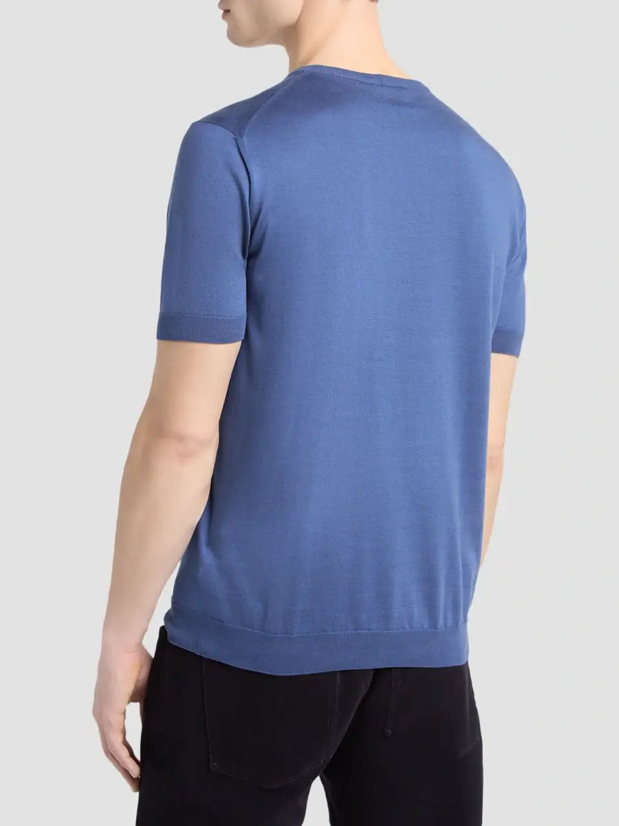 Giorgio Armani Men's Silk-Cotton Crewneck T-Shirt | Thumbnail 3