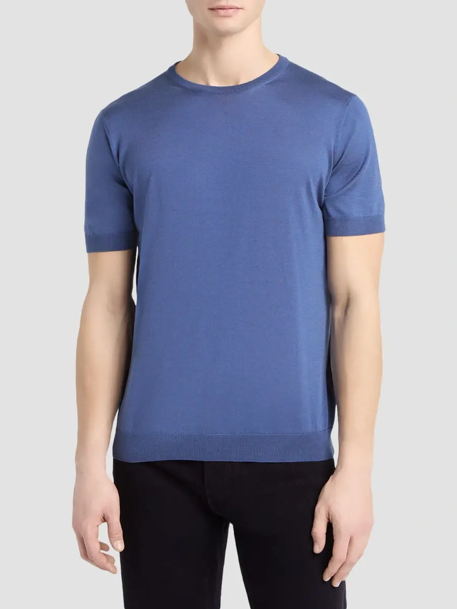 Giorgio Armani Men's Silk-Cotton Crewneck T-Shirt | Thumbnail 4