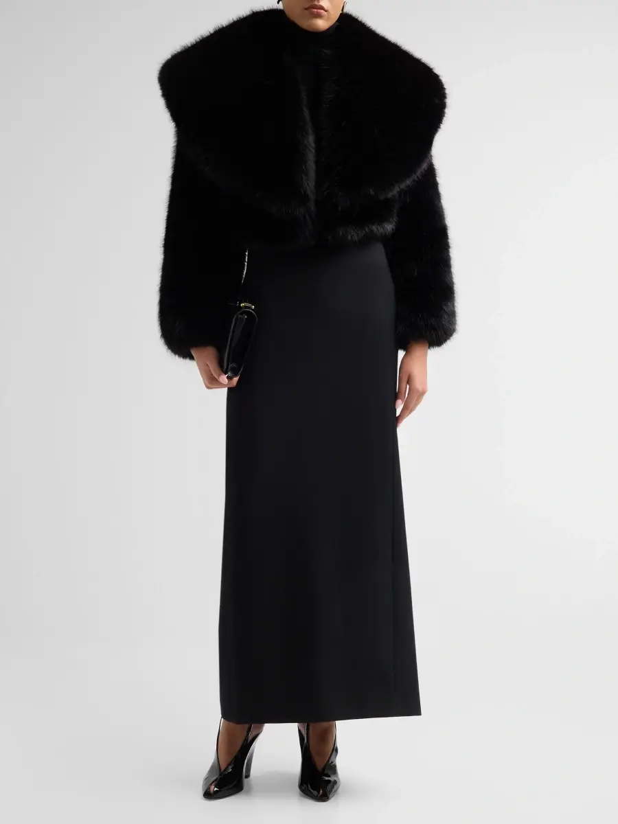 Chiara Boni La Petite Robe Women's Faux Fur Open Front Jacket | Thumbnail 2 Chiara Boni La Petite Robe Women's Faux Fur Open Front Jacket | Thumbnail 2