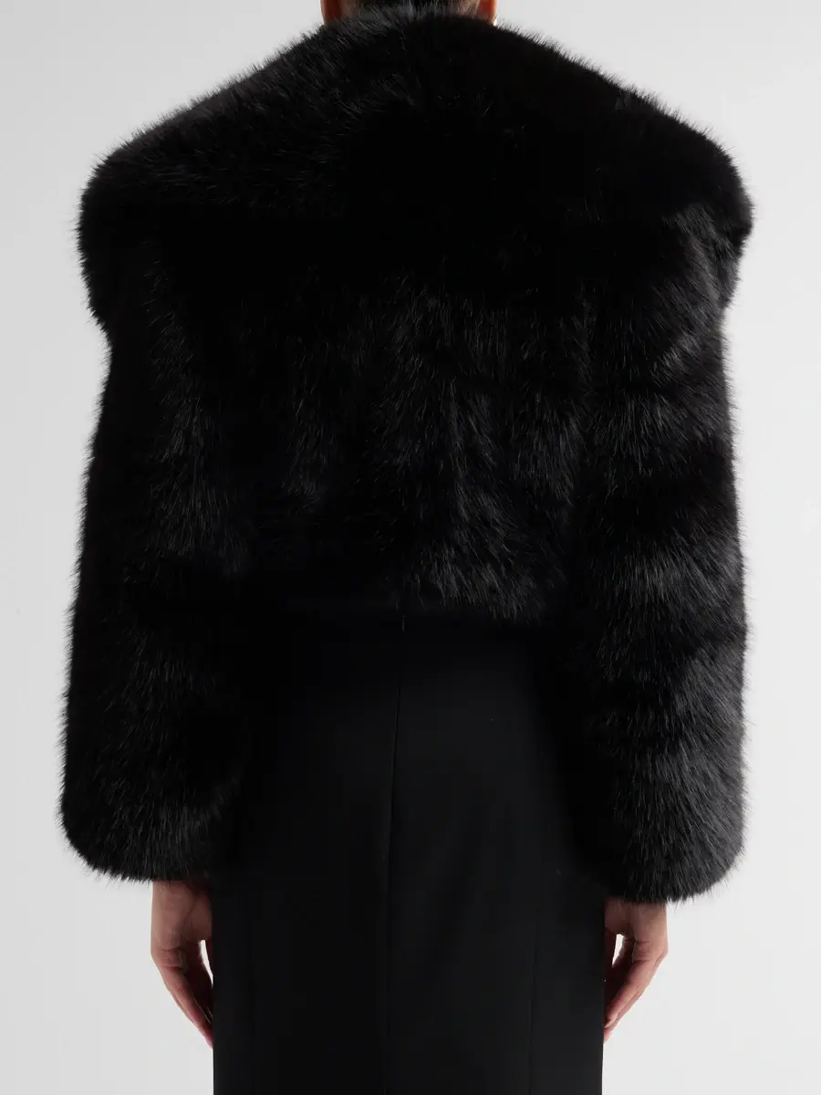 Chiara Boni La Petite Robe Women's Faux Fur Open Front Jacket | Thumbnail 3 Chiara Boni La Petite Robe Women's Faux Fur Open Front Jacket | Thumbnail 3