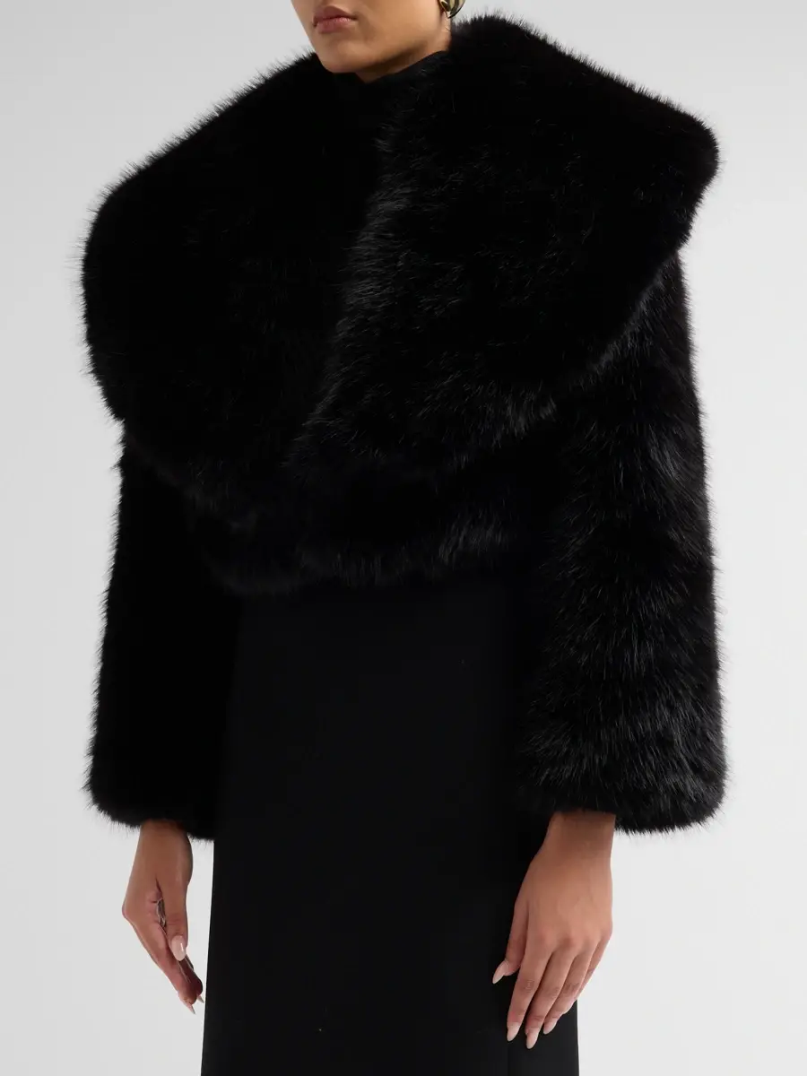Chiara Boni La Petite Robe Women's Faux Fur Open Front Jacket | Thumbnail 4 Chiara Boni La Petite Robe Women's Faux Fur Open Front Jacket | Thumbnail 4