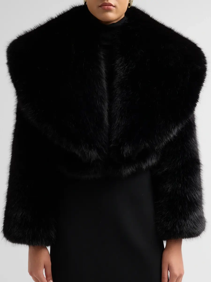 Chiara Boni La Petite Robe Women's Faux Fur Open Front Jacket | Thumbnail 5 Chiara Boni La Petite Robe Women's Faux Fur Open Front Jacket | Thumbnail 5