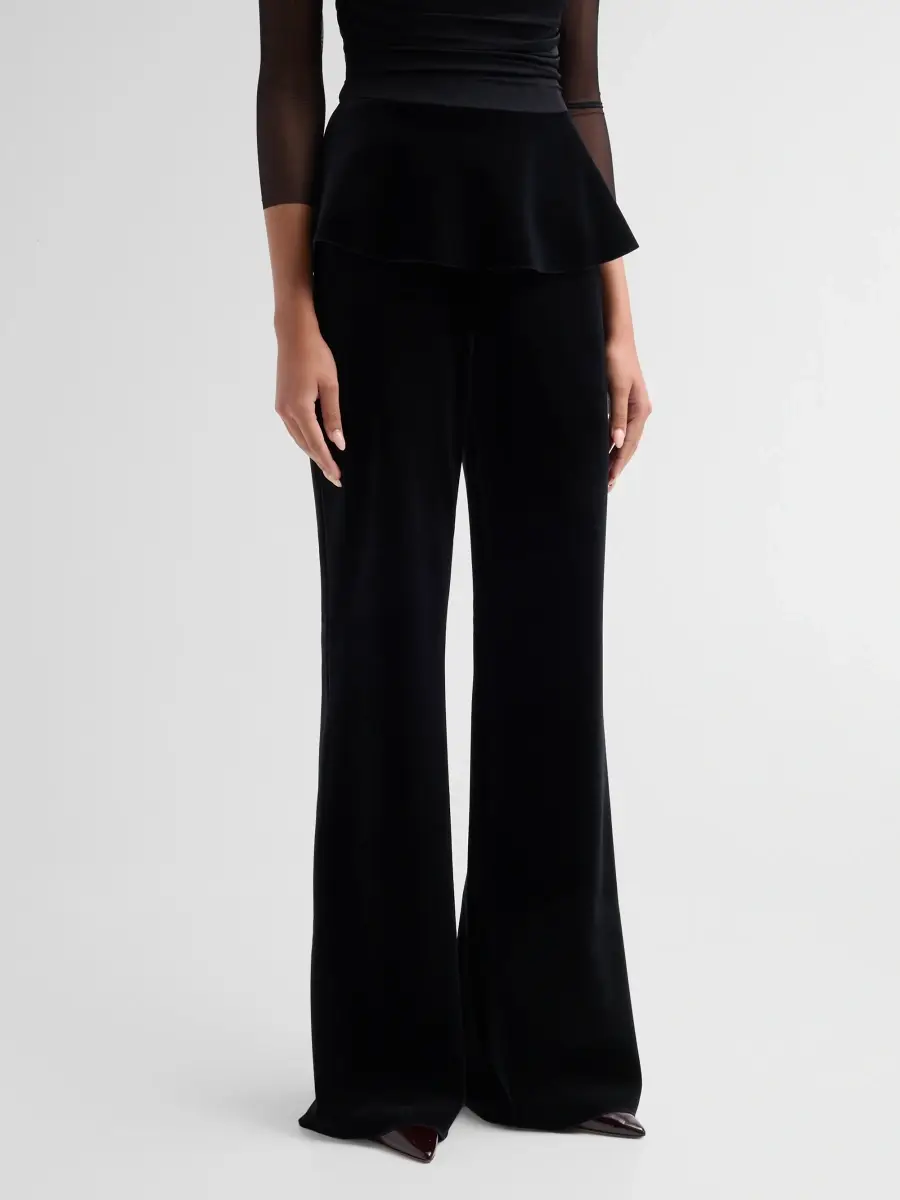 Chiara Boni La Petite Robe Women's Eryda Velvet Flared Pants | Thumbnail 4 Chiara Boni La Petite Robe Women's Eryda Velvet Flared Pants | Thumbnail 4