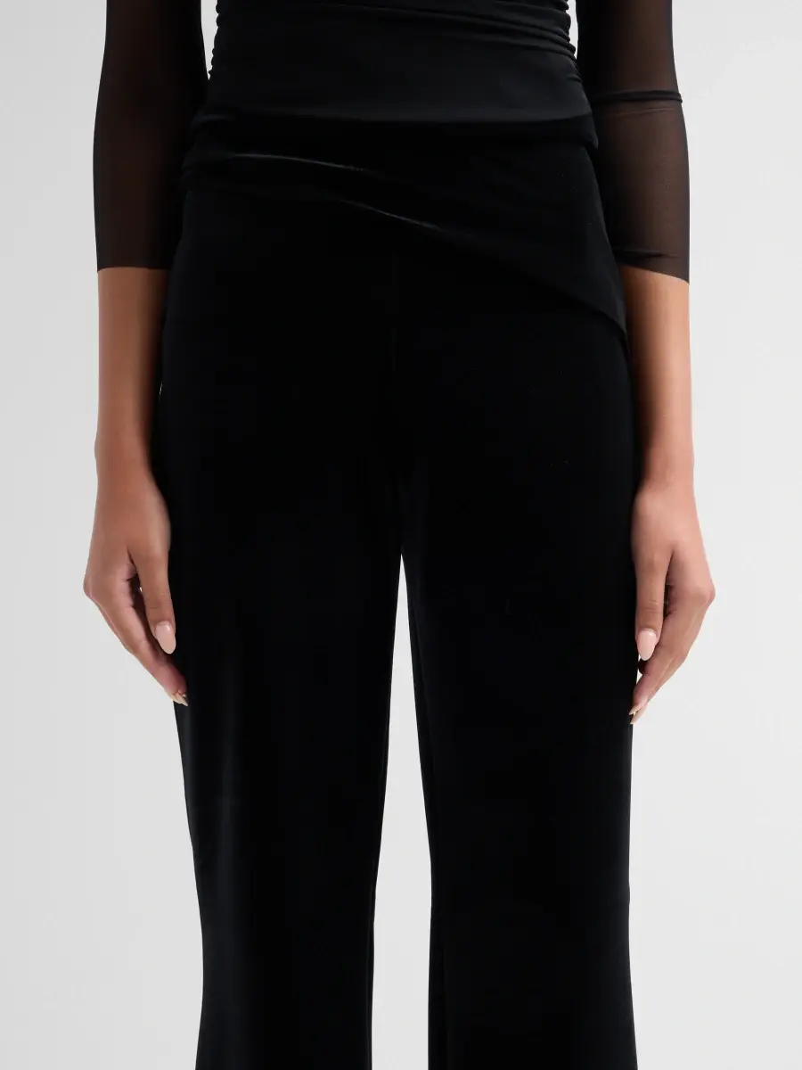 Chiara Boni La Petite Robe Women's Eryda Velvet Flared Pants | Thumbnail 5 Chiara Boni La Petite Robe Women's Eryda Velvet Flared Pants | Thumbnail 5