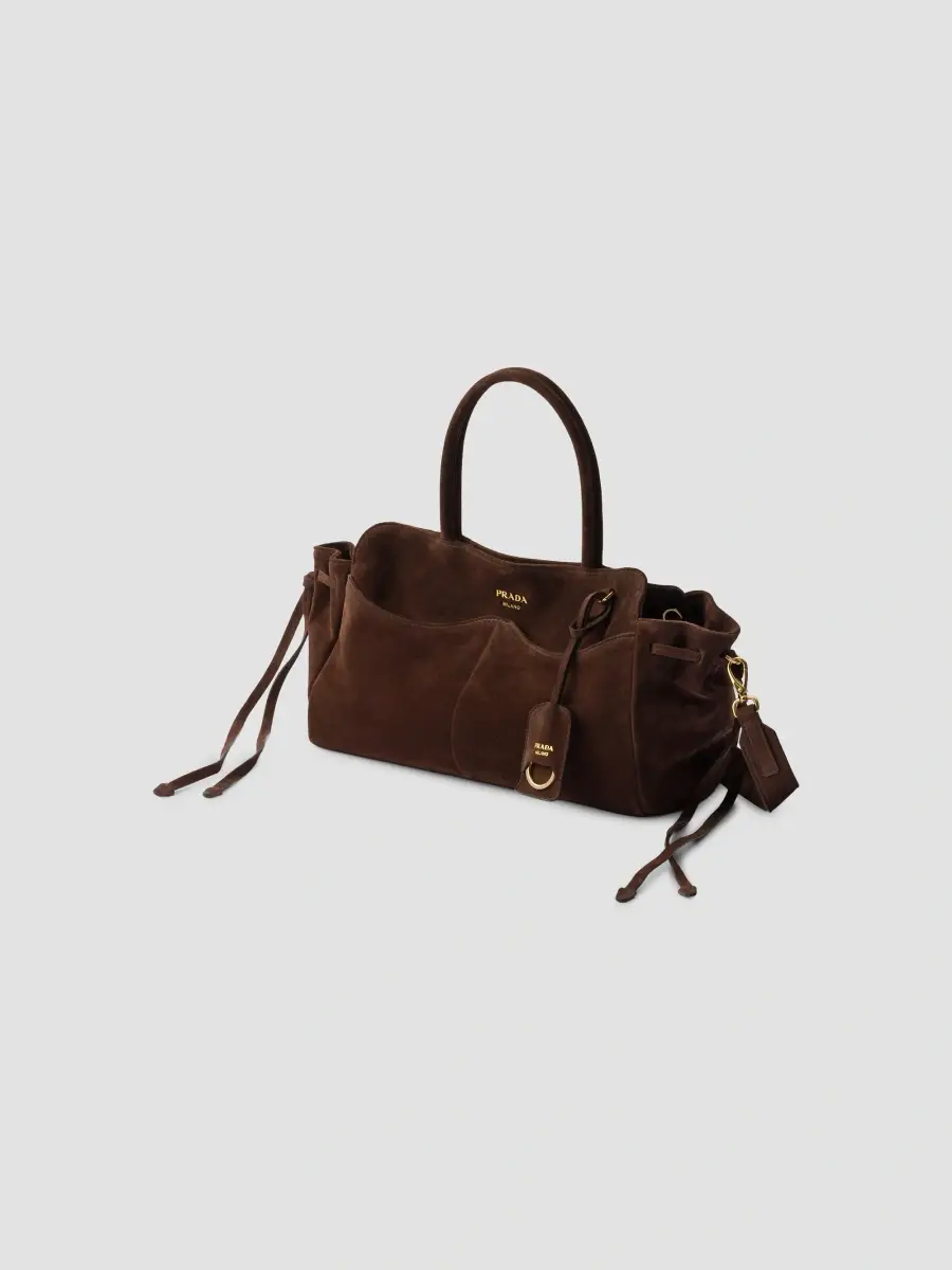 Prada Women's Allusion Suede Large Tote Bag | Thumbnail 2 Prada Women's Allusion Suede Large Tote Bag | Thumbnail 2