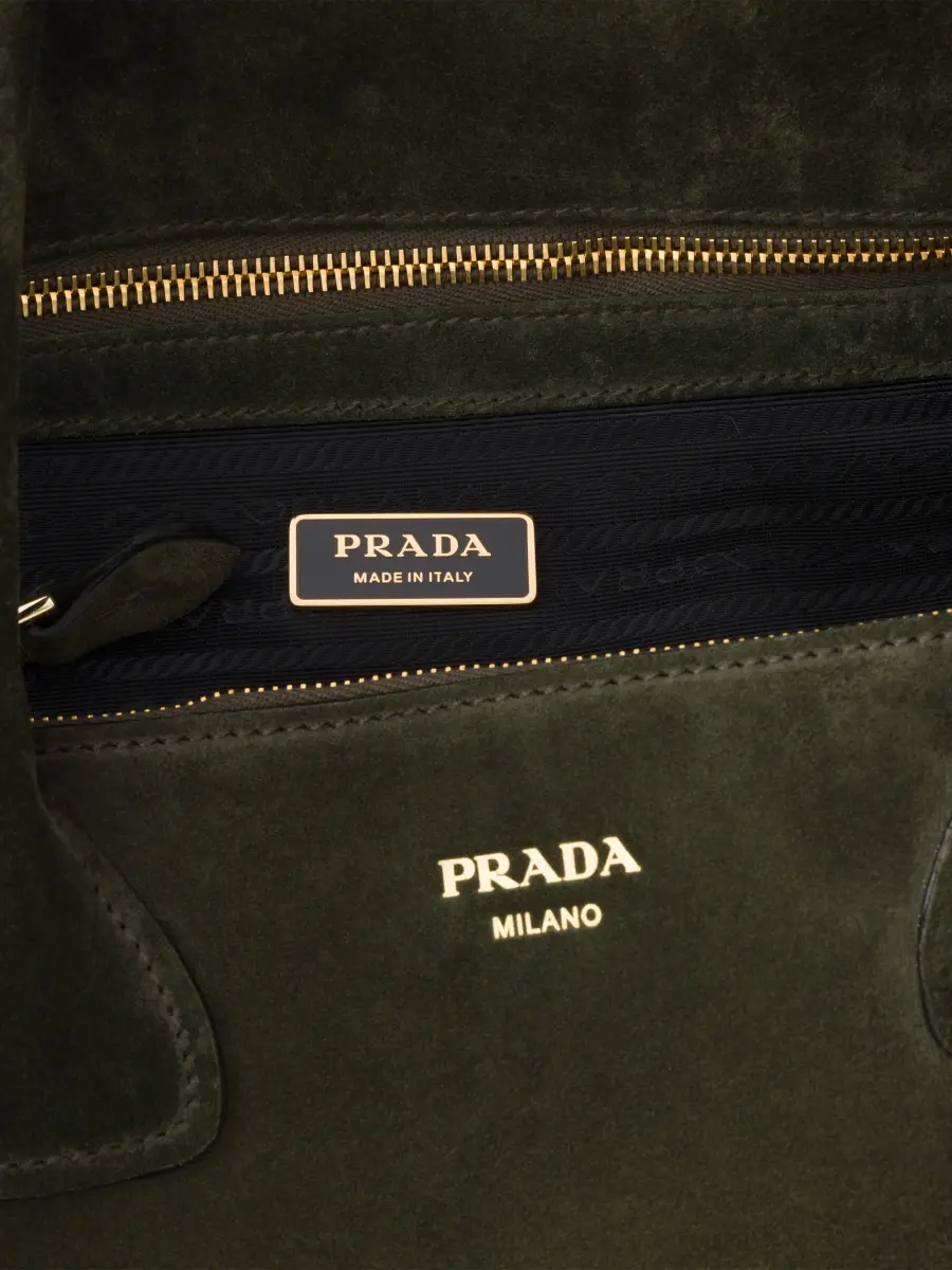 Prada Women's Nova Large Suede Tote Bag | Thumbnail 4 Prada Women's Nova Large Suede Tote Bag | Thumbnail 4