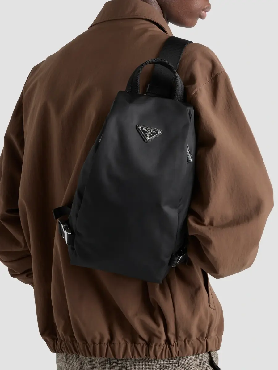 Prada Men's Re-Nylon and Saffiano Leather Backpack | Thumbnail 3 Prada Men's Re-Nylon and Saffiano Leather Backpack | Thumbnail 3