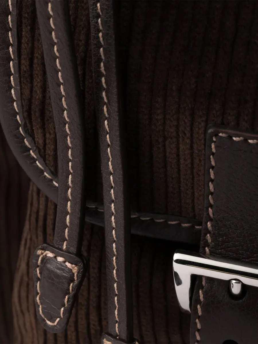 Prada Women's Medium Corduroy and Leather Backpack | Thumbnail 7 Prada Women's Medium Corduroy and Leather Backpack | Thumbnail 7