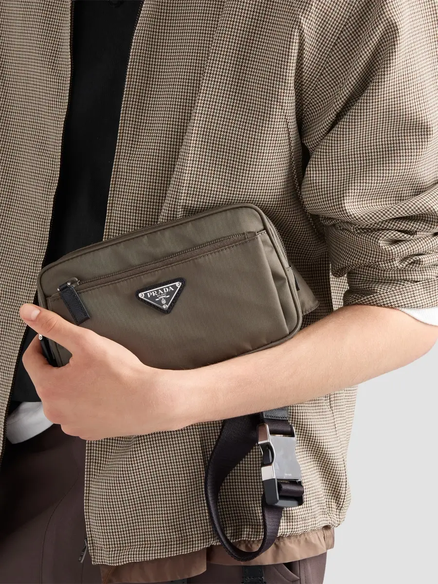 Prada Men's Re-Nylon and Saffiano Leather Belt Bag | Thumbnail 3 Prada Men's Re-Nylon and Saffiano Leather Belt Bag | Thumbnail 3