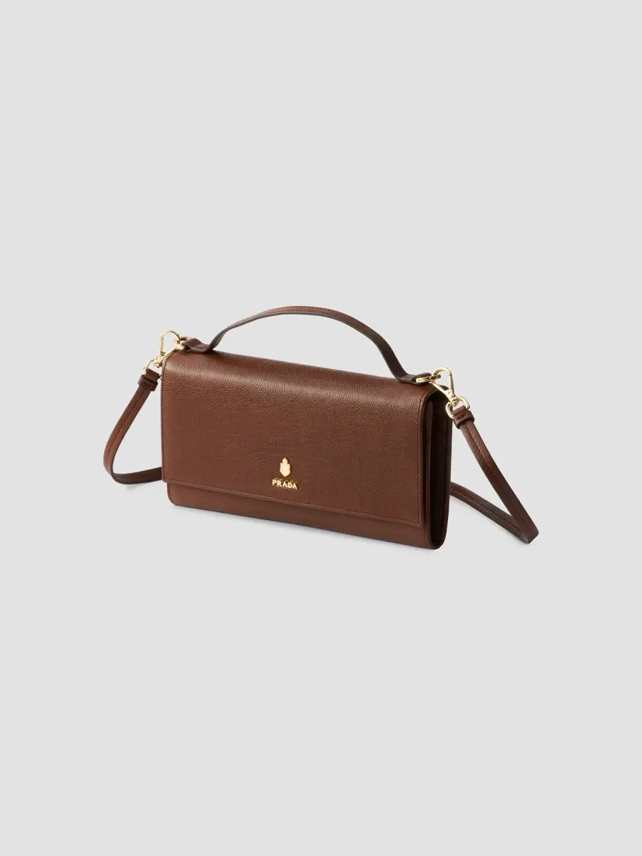 Prada Women's Leather Wallet with Shoulder Strap | Thumbnail 2 Prada Women's Leather Wallet with Shoulder Strap | Thumbnail 2