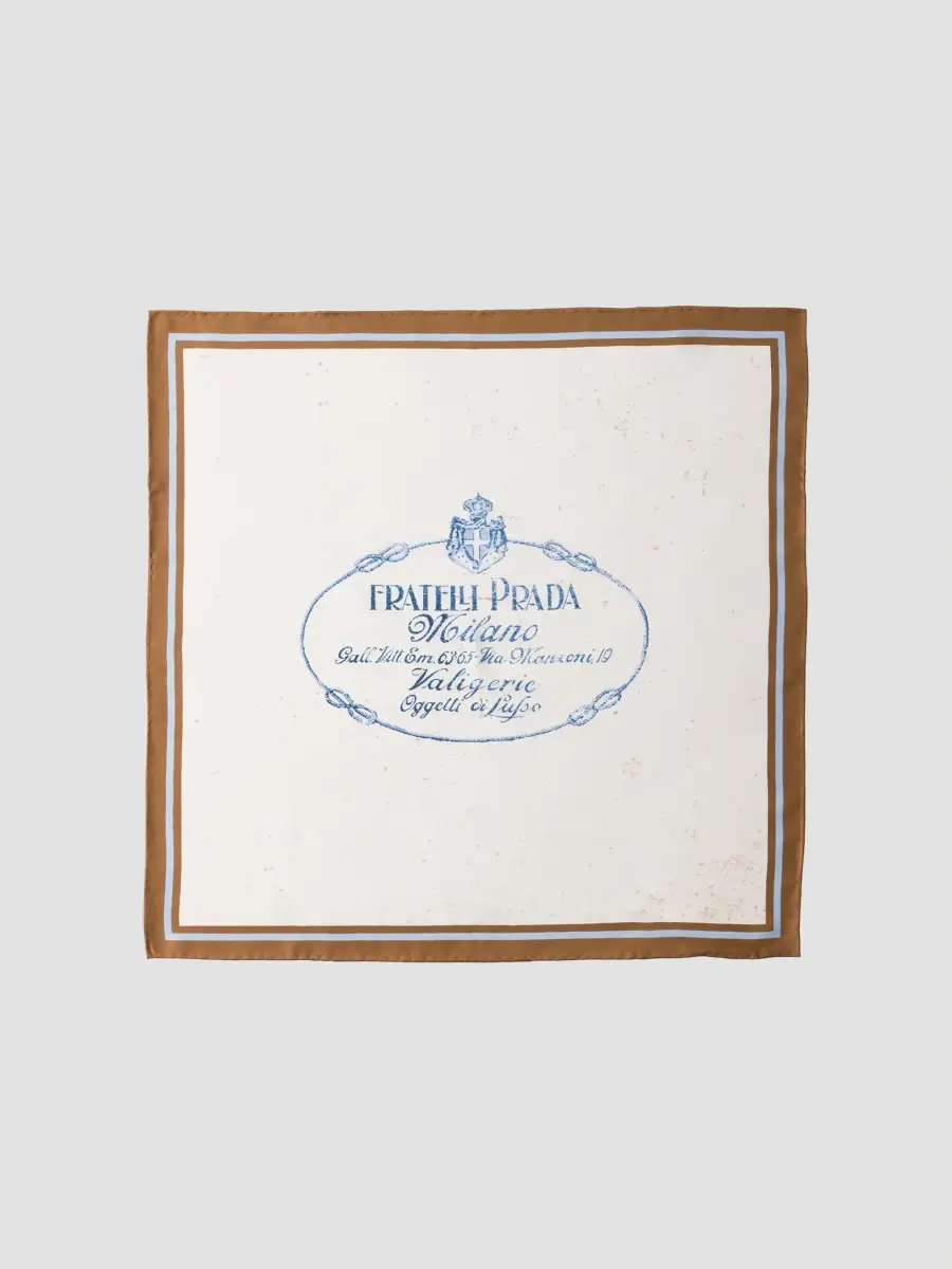 Prada Women's Printed Silk Twill Scarf | Thumbnail 2 Prada Women's Printed Silk Twill Scarf | Thumbnail 2