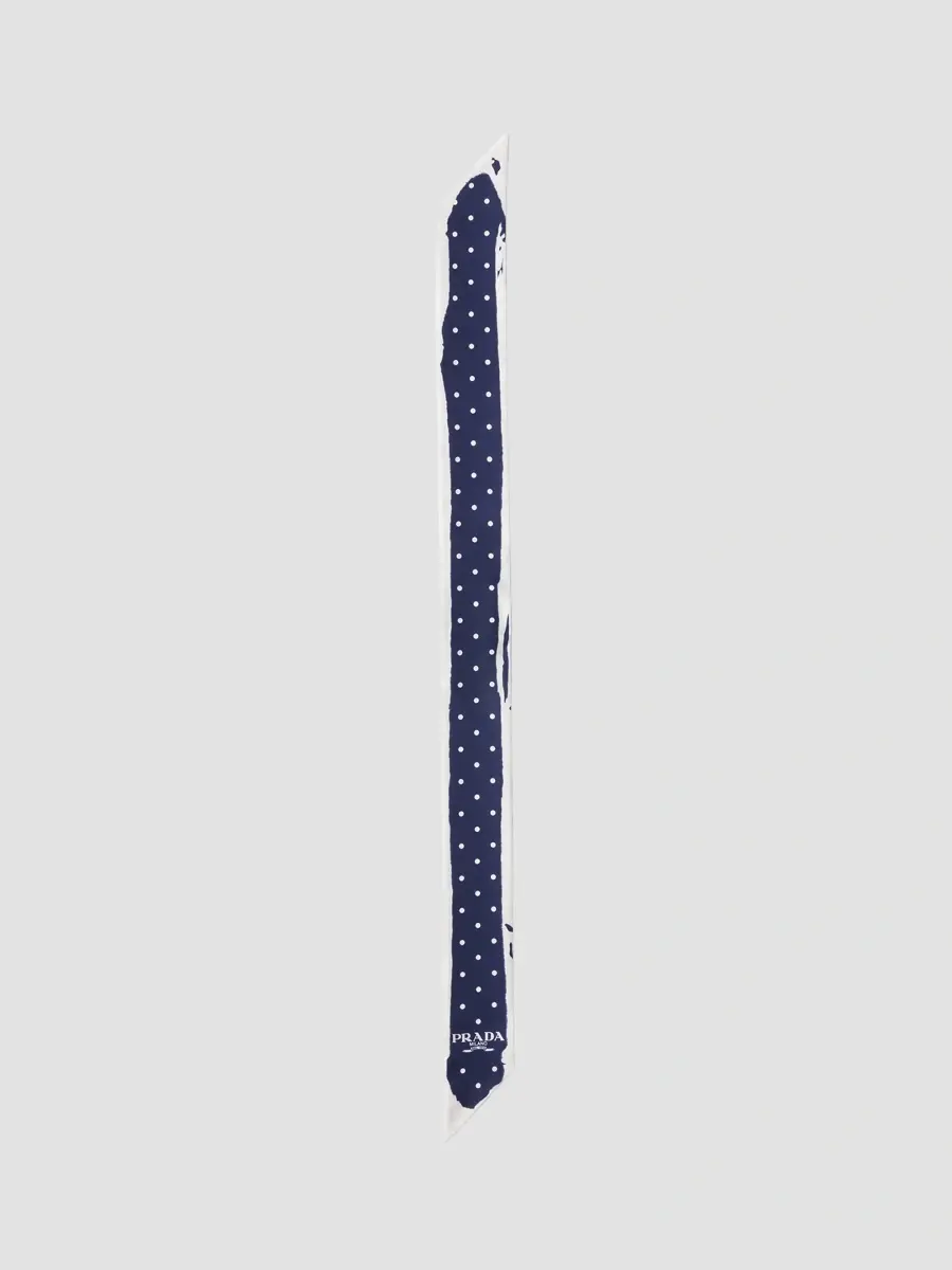 Prada Women's Printed Twill Skinny Scarf | Thumbnail 2 Prada Women's Printed Twill Skinny Scarf | Thumbnail 2
