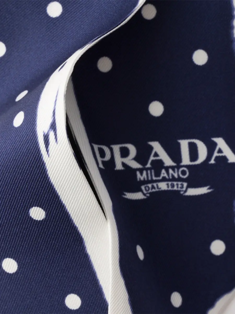 Prada Women's Printed Twill Skinny Scarf | Thumbnail 3 Prada Women's Printed Twill Skinny Scarf | Thumbnail 3