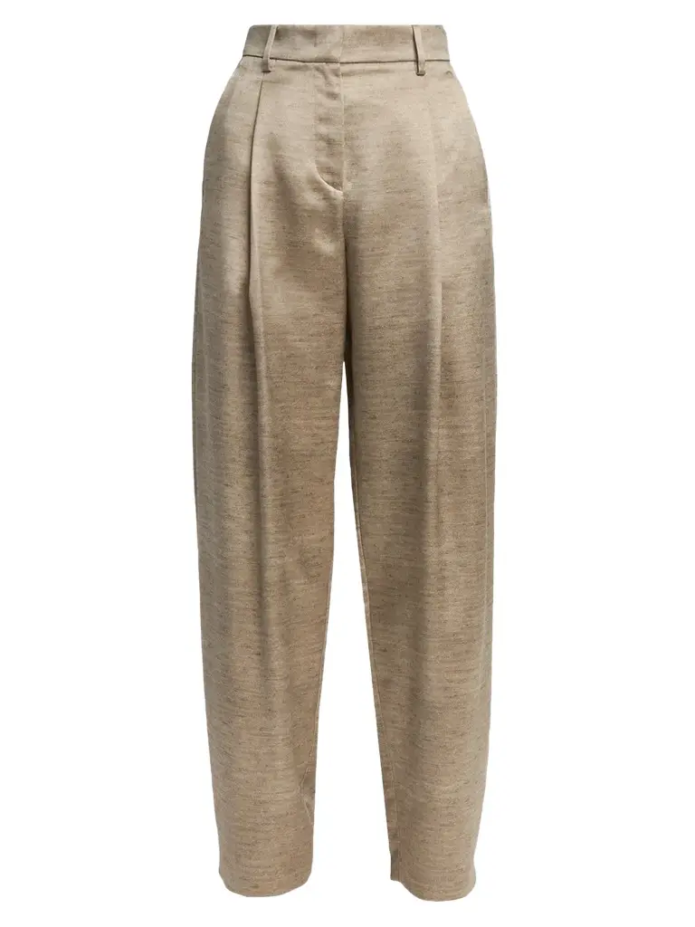 Giorgio Armani Women's Pleated Metallic Silk Trousers