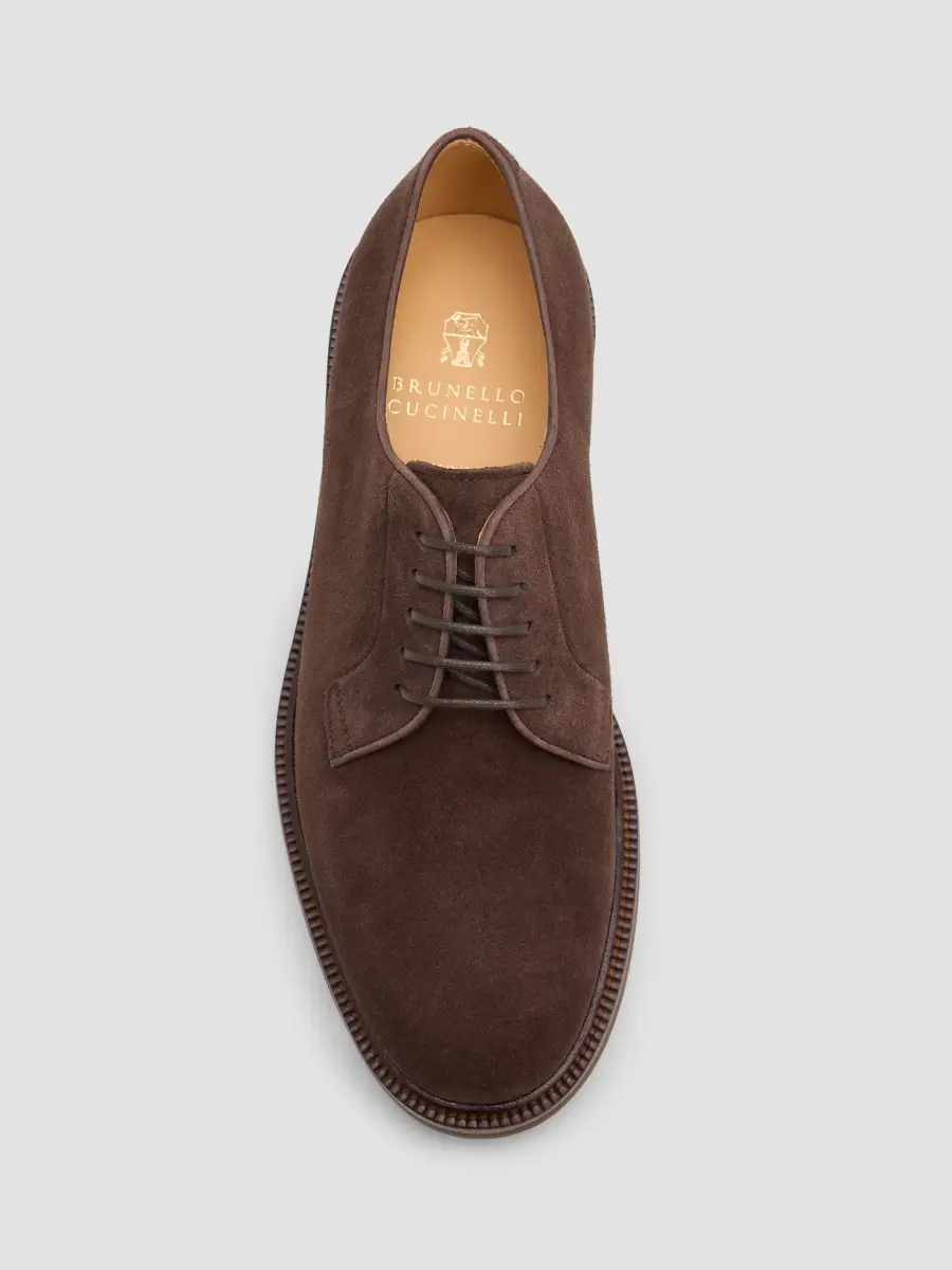 Brunello Cucinelli Men's Suede Derbys | Thumbnail 4