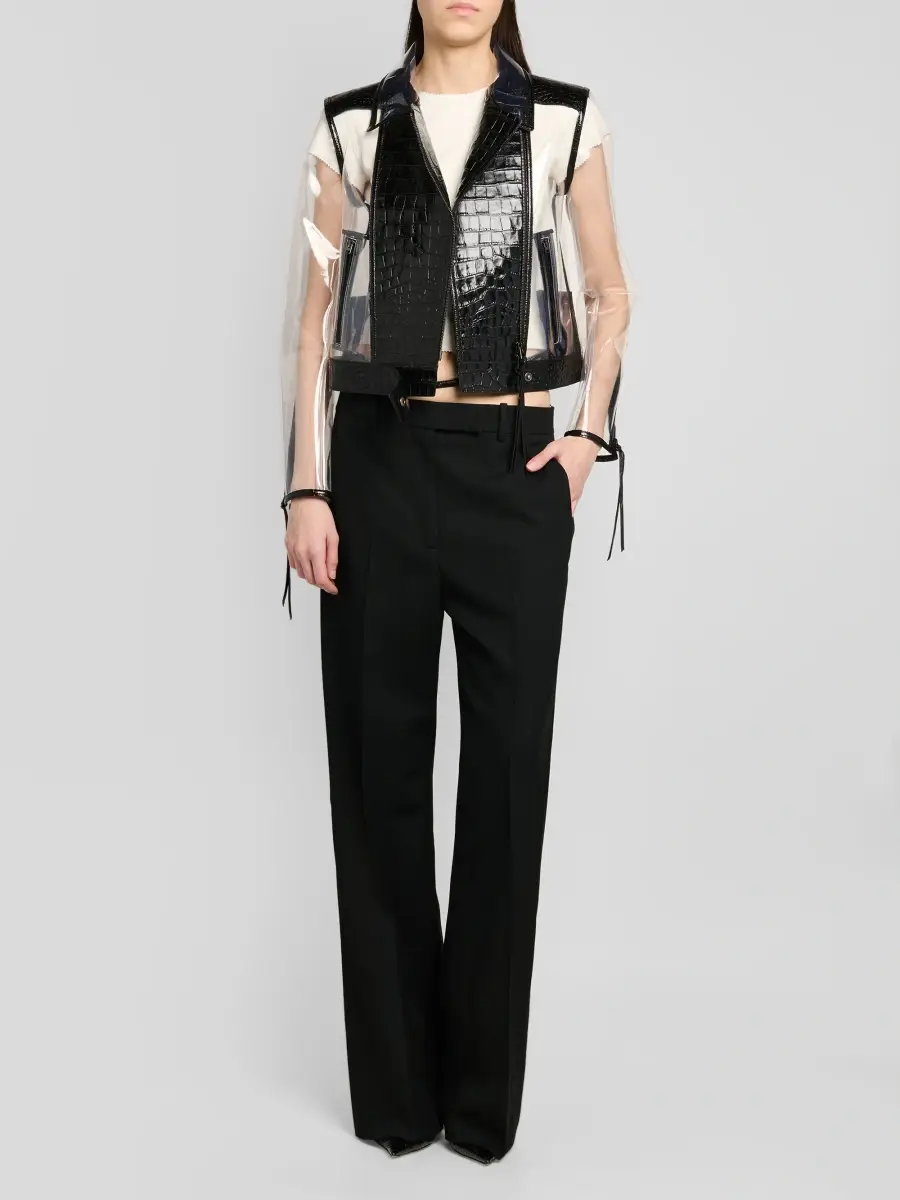 Tom Ford Women's Glass-Effect & Leather Biker Jacket | Thumbnail 2 Tom Ford Women's Glass-Effect & Leather Biker Jacket | Thumbnail 2
