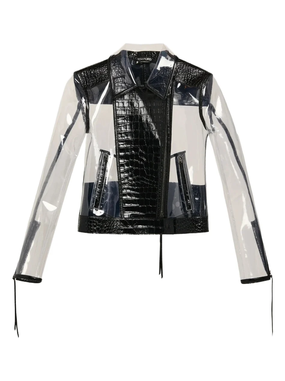 Women's Glass-Effect & Leather Biker Jacket Women's Glass-Effect & Leather Biker Jacket