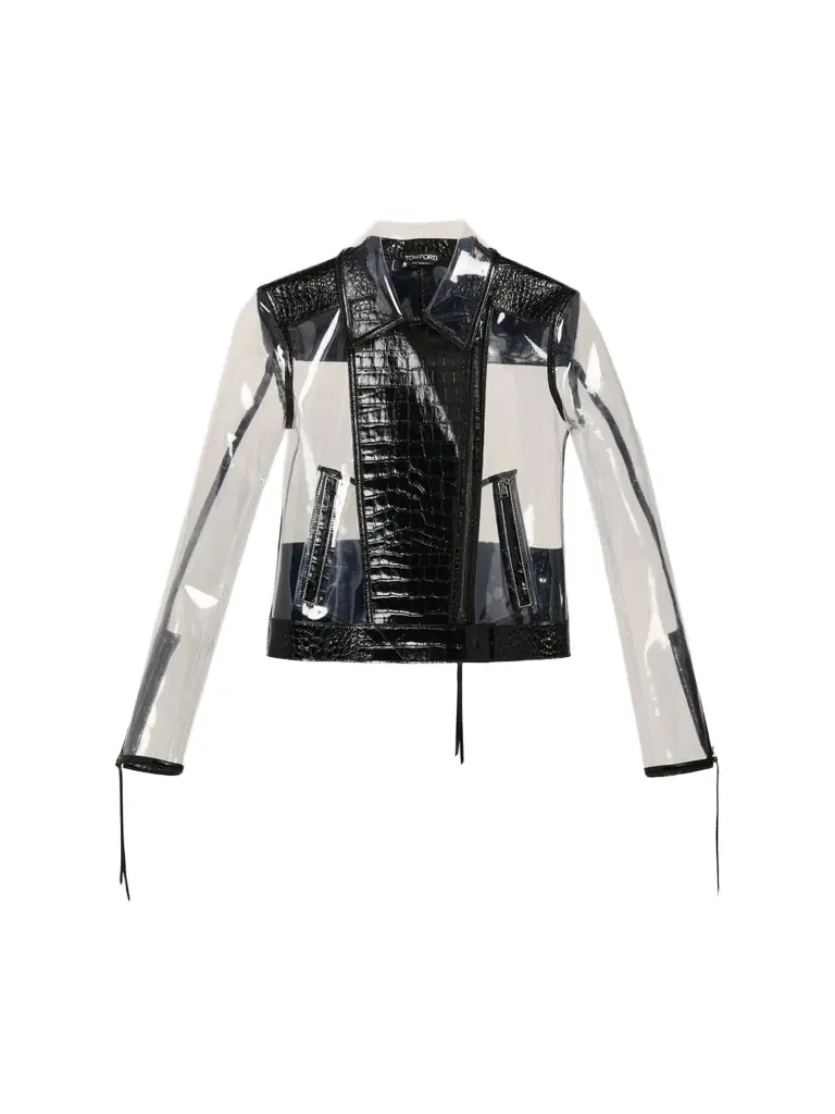 Women's Glass-Effect & Leather Biker Jacket Women's Glass-Effect & Leather Biker Jacket