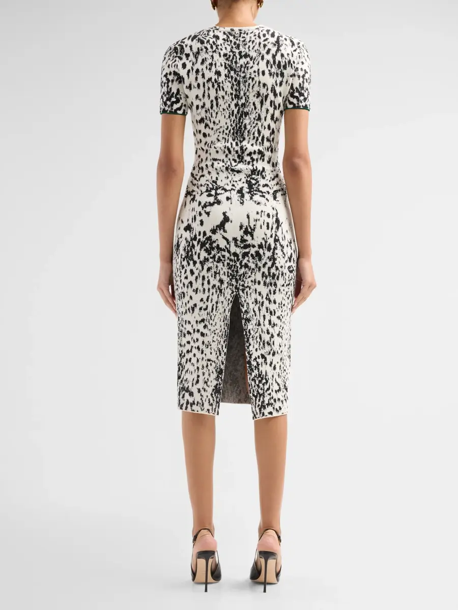 Tom Ford Women's Lynx Jacquard Velvet Midi Dress | Thumbnail 3