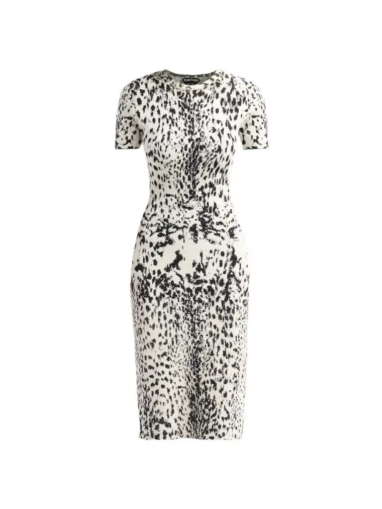 Women's Lynx Jacquard Velvet Midi Dress Women's Lynx Jacquard Velvet Midi Dress