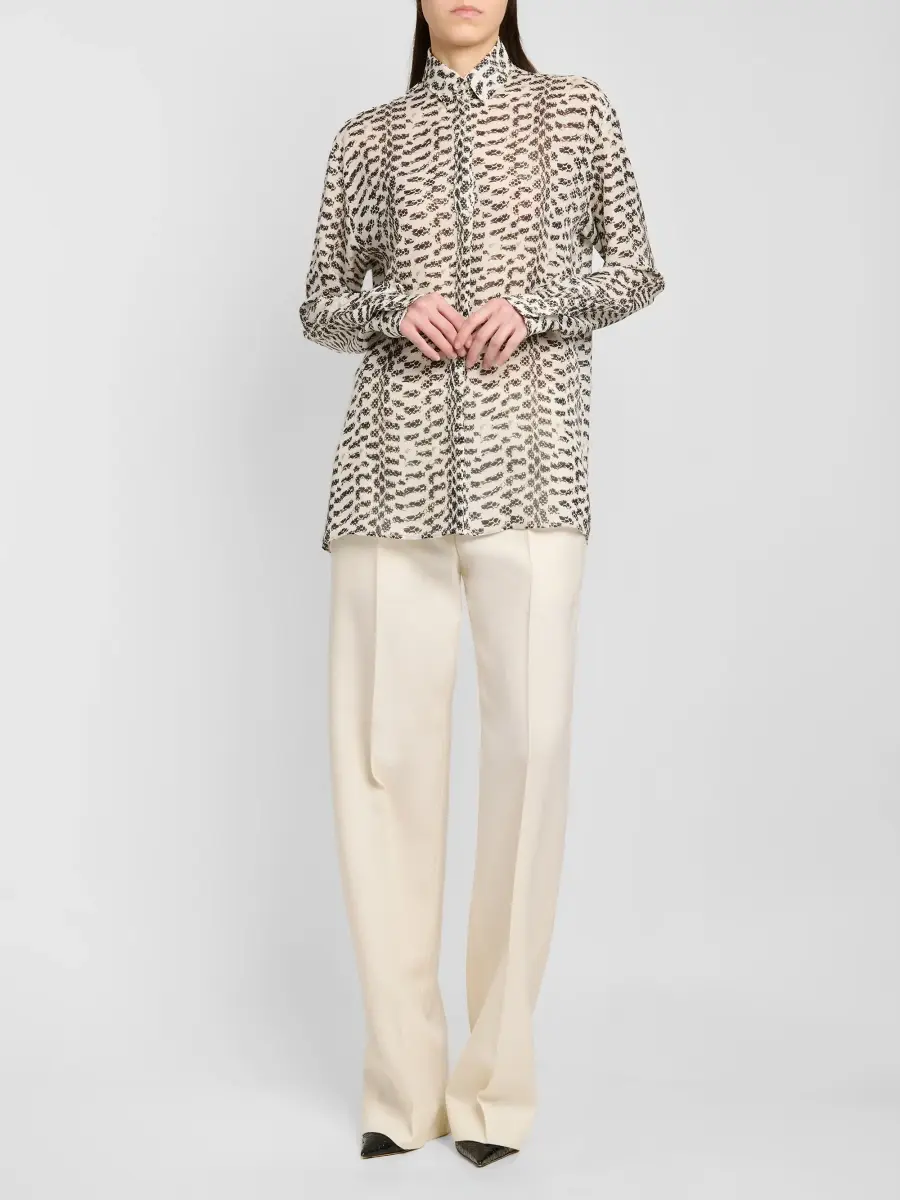 Tom Ford Women's Broken Snake Silk Georgette Boyfriend Shirt | Thumbnail 2 Tom Ford Women's Broken Snake Silk Georgette Boyfriend Shirt | Thumbnail 2
