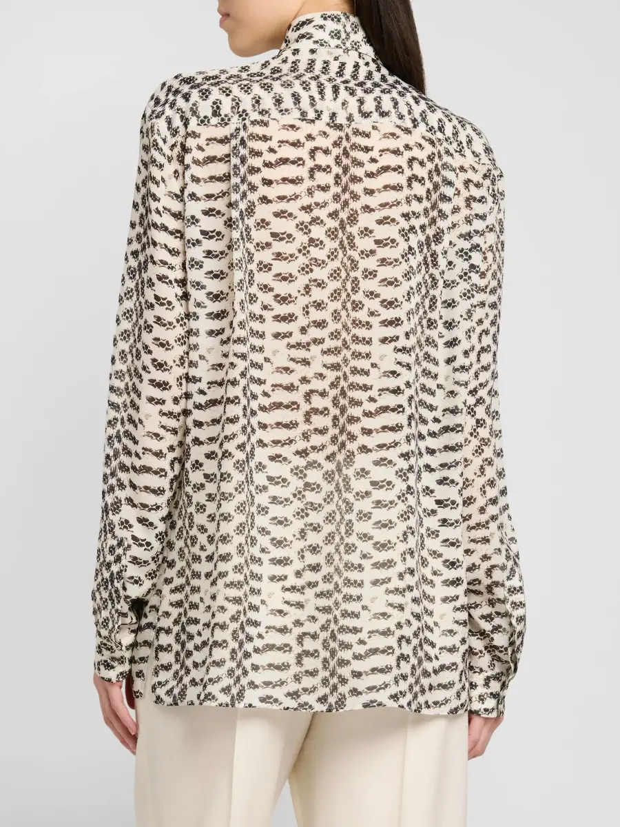 Tom Ford Women's Broken Snake Silk Georgette Boyfriend Shirt | Thumbnail 3 Tom Ford Women's Broken Snake Silk Georgette Boyfriend Shirt | Thumbnail 3