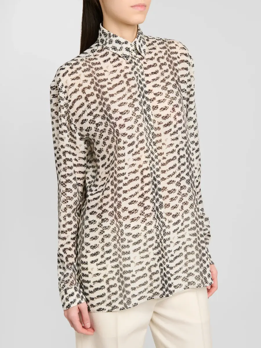 Tom Ford Women's Broken Snake Silk Georgette Boyfriend Shirt | Thumbnail 5 Tom Ford Women's Broken Snake Silk Georgette Boyfriend Shirt | Thumbnail 5