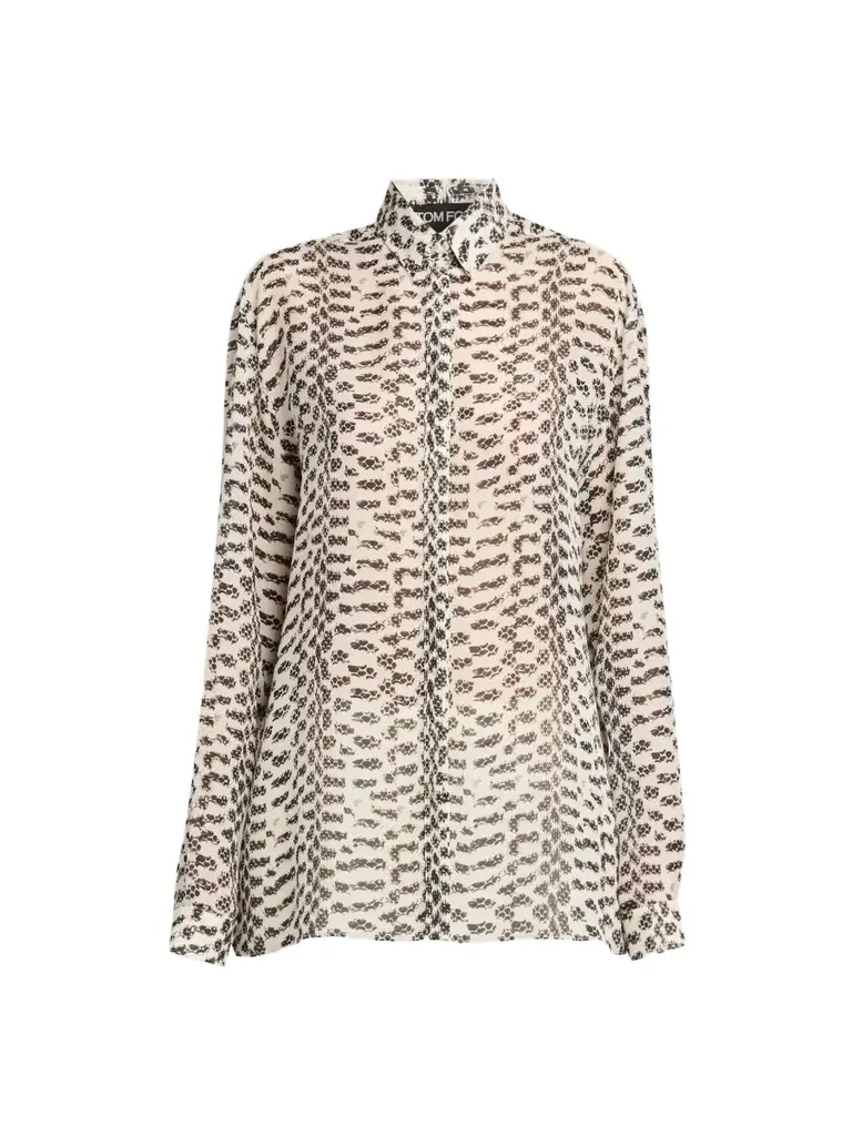 Women's Broken Snake Silk Georgette Boyfriend Shirt Women's Broken Snake Silk Georgette Boyfriend Shirt
