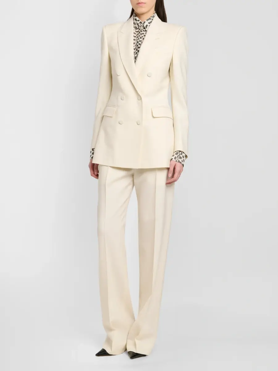 Tom Ford Women's Flannel Wool Tailored Pants | Thumbnail 2 Tom Ford Women's Flannel Wool Tailored Pants | Thumbnail 2
