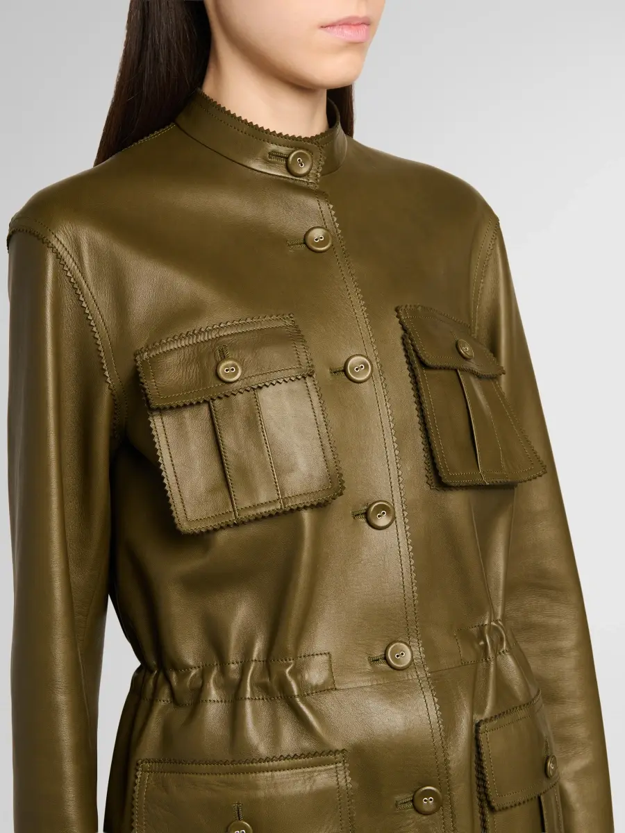 Tom Ford Women's Leather Tailored Safari Jacket | Thumbnail 5 Tom Ford Women's Leather Tailored Safari Jacket | Thumbnail 5
