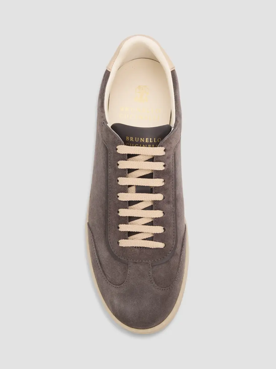 Brunello Cucinelli Men's Suede Low-Top Sneakers | Thumbnail 4 Brunello Cucinelli Men's Suede Low-Top Sneakers | Thumbnail 4