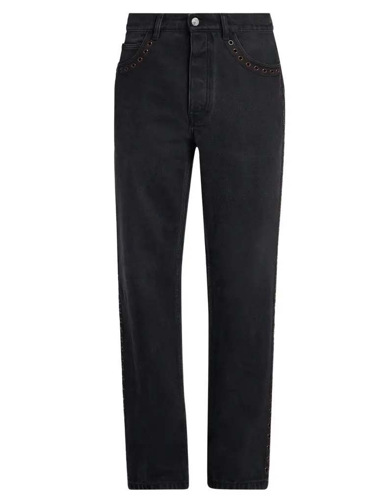 Marni Men's Grommet-Trimmed Straight-Leg Jeans