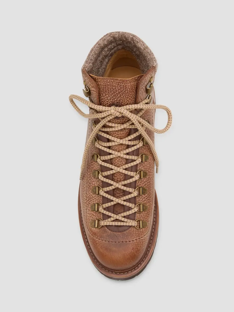 Brunello Cucinelli Men's Grain Leather Alpine Boots | Thumbnail 4 Brunello Cucinelli Men's Grain Leather Alpine Boots | Thumbnail 4