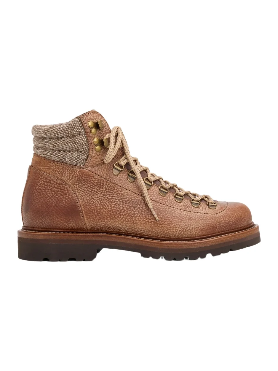 Brunello Cucinelli Men's Grain Leather Alpine Boots