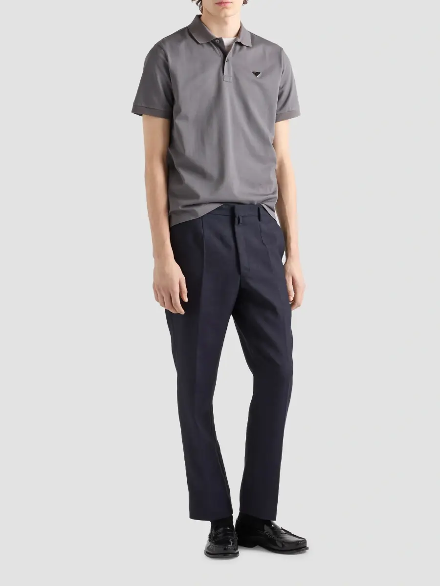 Prada Men's Piqué Polo Shirt | Thumbnail 2 Prada Men's Piqué Polo Shirt | Thumbnail 2