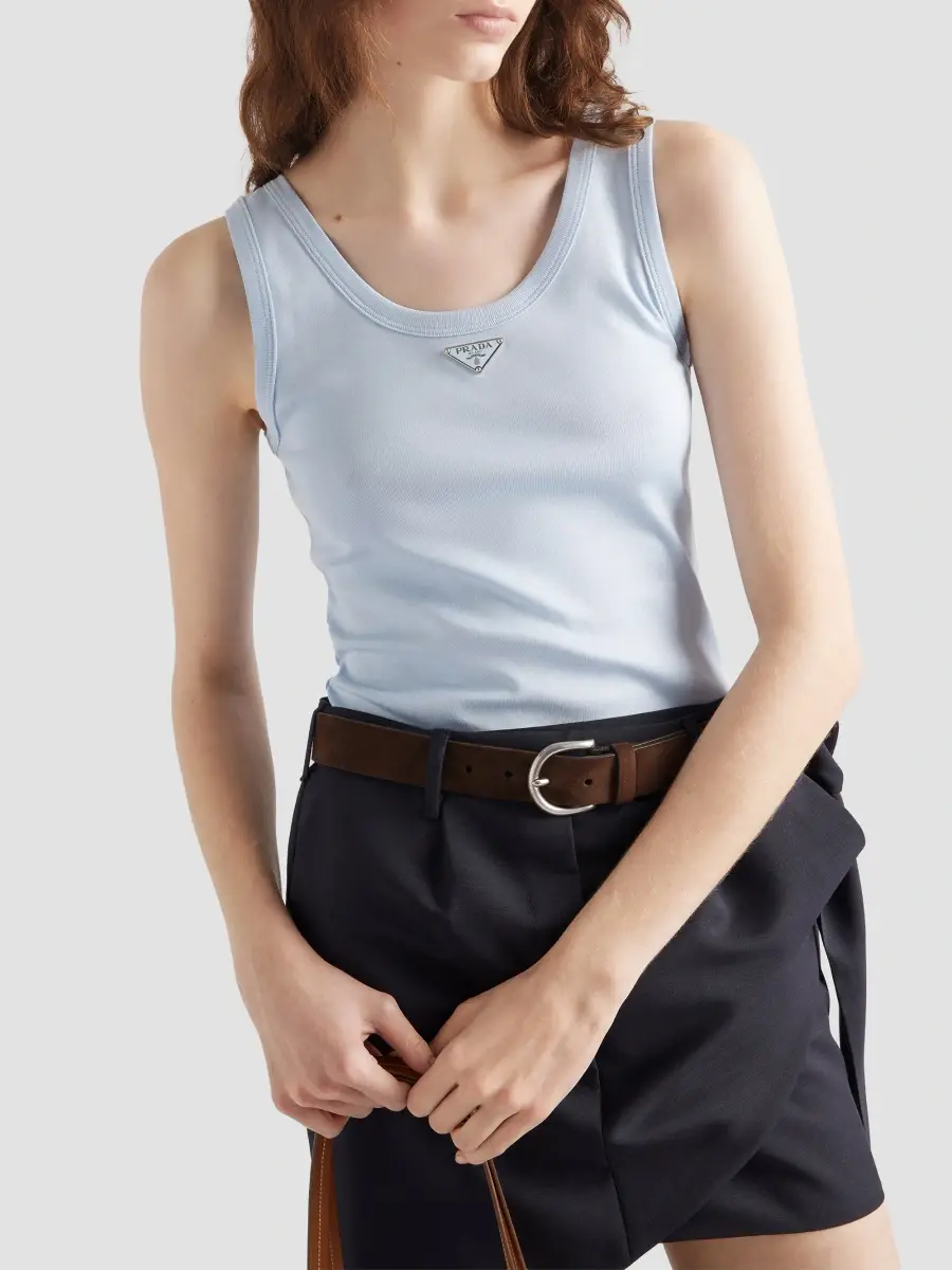 Prada Women's Ribbed Knit Tank Top | Thumbnail 3 Prada Women's Ribbed Knit Tank Top | Thumbnail 3