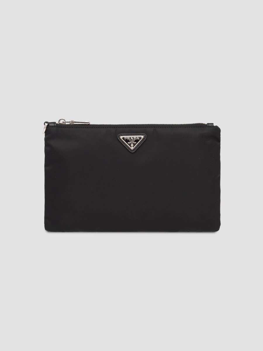 Prada Men's Re-Nylon and Saffiano Leather Pouch
