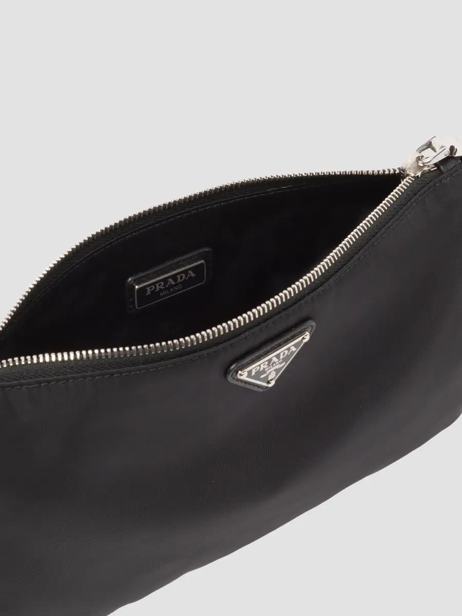 Prada Men's Re-Nylon and Saffiano Leather Pouch | Thumbnail 3 Prada Men's Re-Nylon and Saffiano Leather Pouch | Thumbnail 3