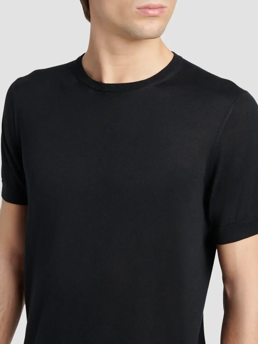 Giorgio Armani Men's Silk-Cotton Crewneck T-Shirt | Thumbnail 5 Giorgio Armani Men's Silk-Cotton Crewneck T-Shirt | Thumbnail 5