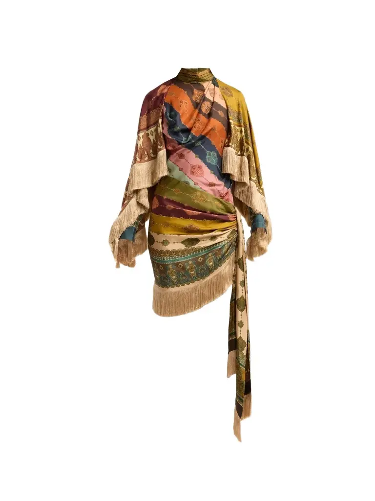 Women's Valiant Silk Fringed Mini Dress
